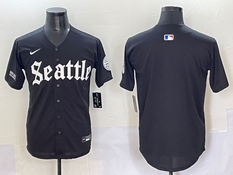 Men 2025 Seattle Mariners Blank black Five generations Joint Name Nike MLB Jersey style 7